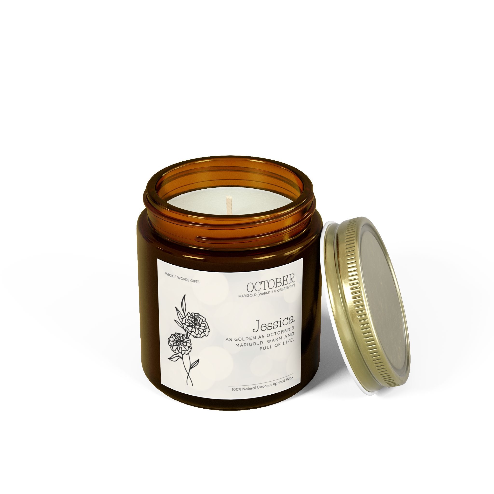 Birth Flower Gift Candle, Personalized Birthday Gift for Friend, Birthday Gift for Her, Perfect Gift to Celebrate with Your Friend
