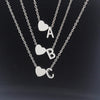 Alphabet Heart Necklace, Personalized Heart Necklace, Custom Initial Necklace, Gold, Silver, Rose Gold, Engraved Jewelry Gift for Her