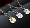 Birthstone Name Necklace, Personalized Flower Necklace, Custom Name Jewelry, Gold, Silver, Rose Gold, Engraved Gift for Her, Birthday, Anniversary