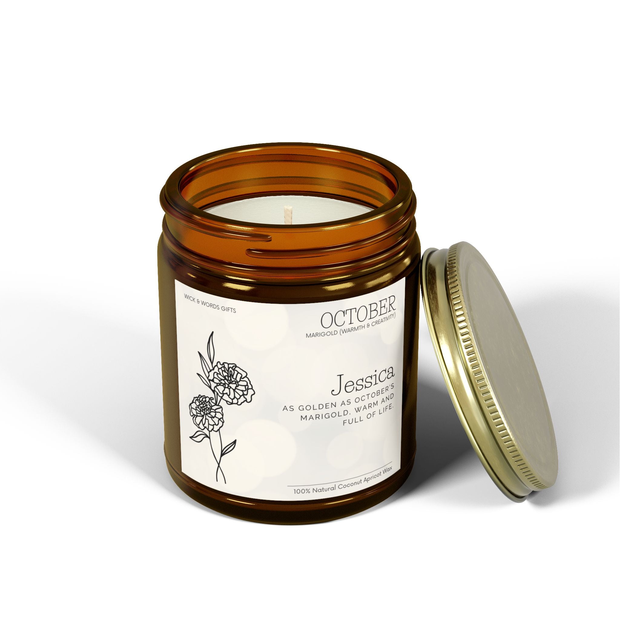 Birth Flower Gift Candle, Personalized Birthday Gift for Friend, Birthday Gift for Her, Perfect Gift to Celebrate with Your Friend
